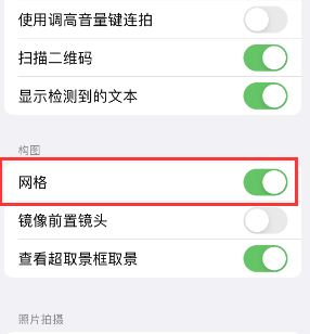 庆阳苹果手机维修网点分享iPhone如何开启九宫格构图功能