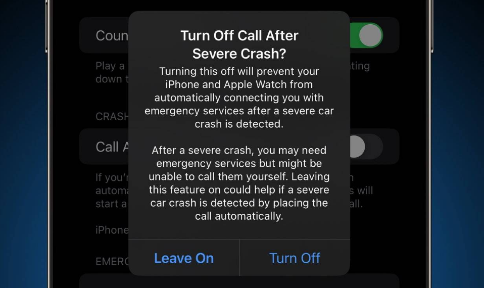 庆阳苹果14维修分享 iPhone 14 和 Apple Watch 上关闭崩溃检测 