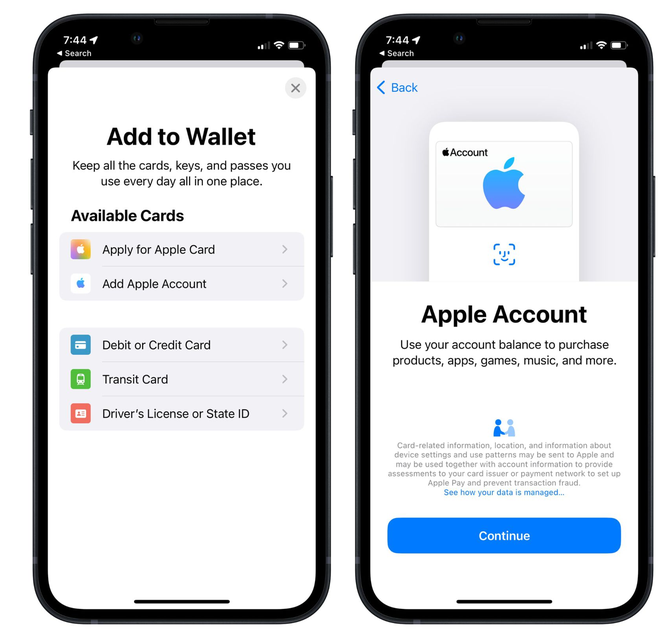 庆阳苹果手机维修分享iOS 15.5钱包App如何添加 Apple 账户 
