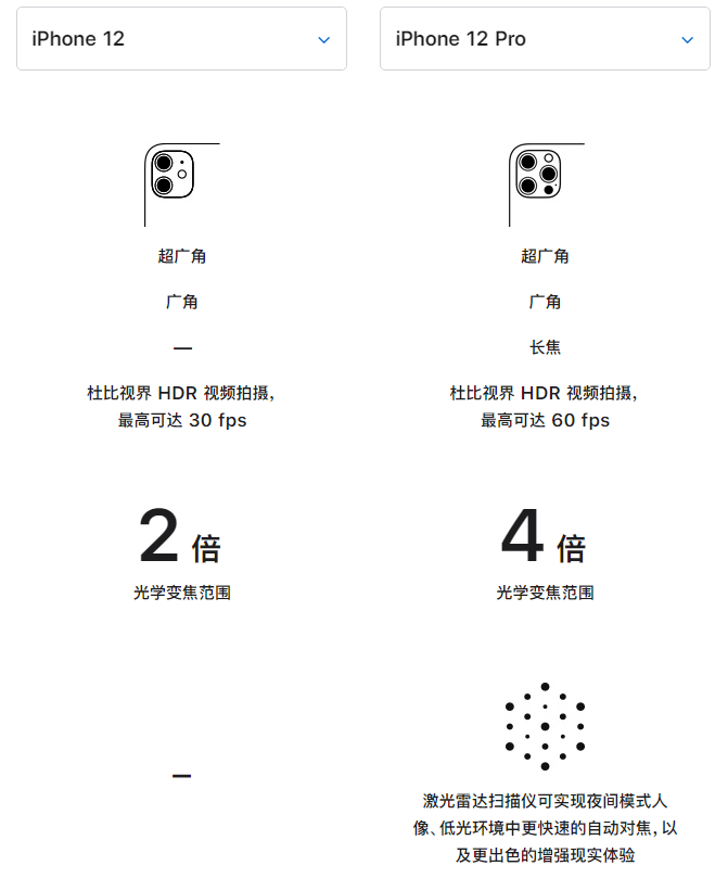 庆阳苹果手机维修分享苹果 iPhone 12 与 iPhone 12 Pro 选哪款 